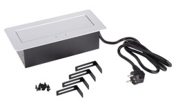 Elektrická zásuvka 3x 230V Francouzská stříbrná 